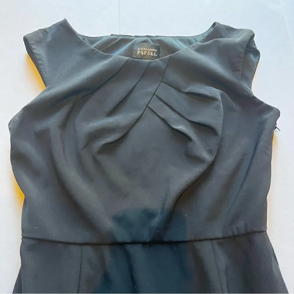 Adrianna Papell Women's Sleeveless Black Midi Dress size 8